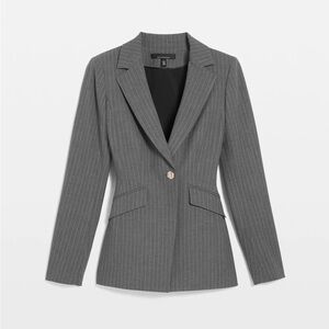 White House Black Market Charcoal Pinstripe Blazer